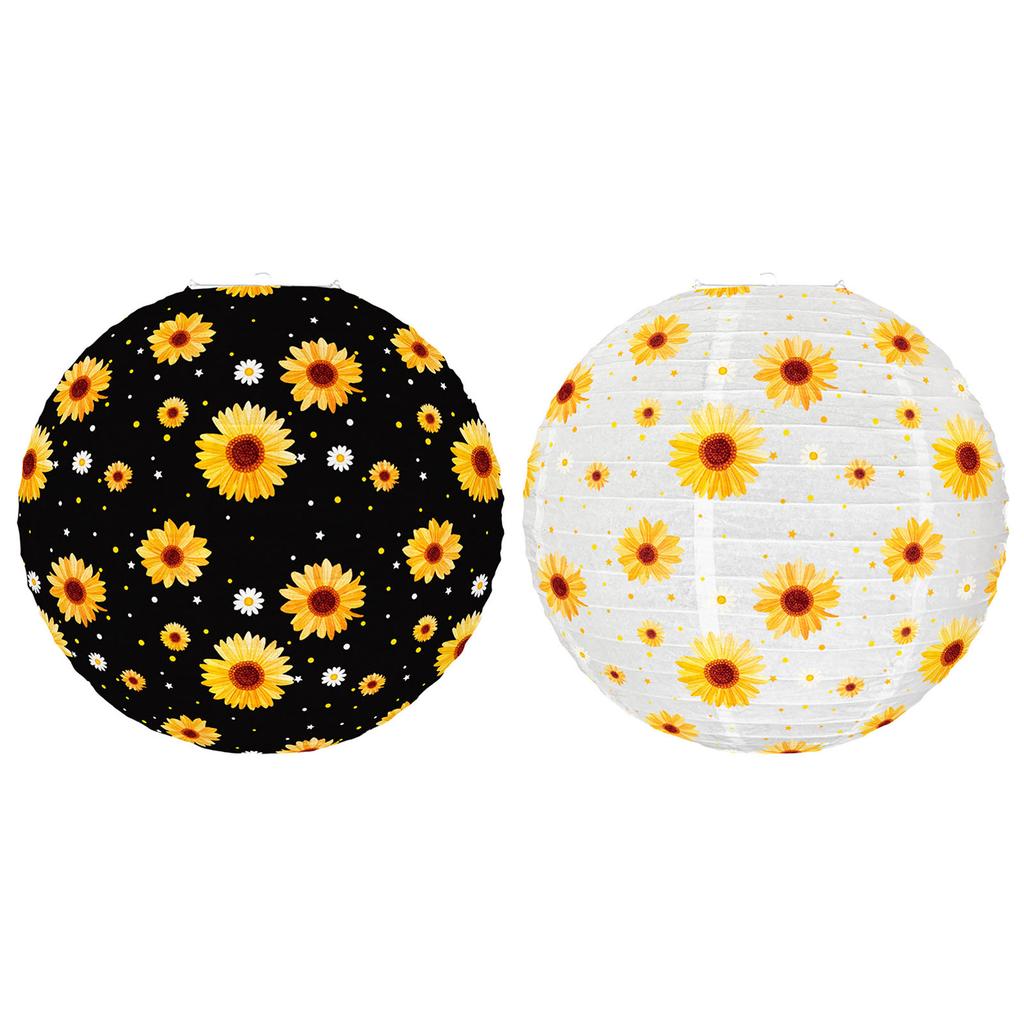 6Pcs Stylish Sunflower Paper Lanterns 8 Inch Hanging Round Lanterns for Indoor and Outdoor Party Decorations