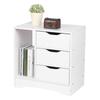 Modern Bedside Cabinet Chest Of 3 Drawer Bedroom Table Furniture (White)