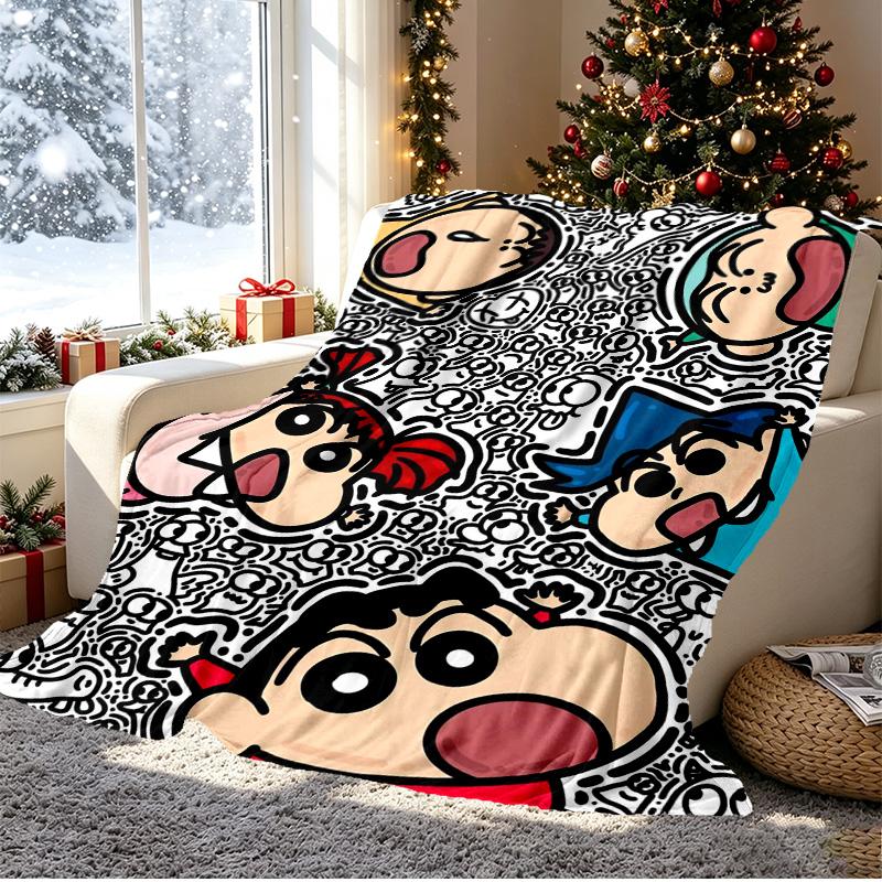 Cartoon comics Pattern Blanket for Home Decoration, Bed, Sofa, Car Travel, Camping, Suitable for All Seasons, Birthday Christmas Gift