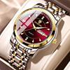 Men's Watches Fashion Golden Quartz Watch for Man Stainless Steel Waterproof Luminous Wrist Watch Date Week