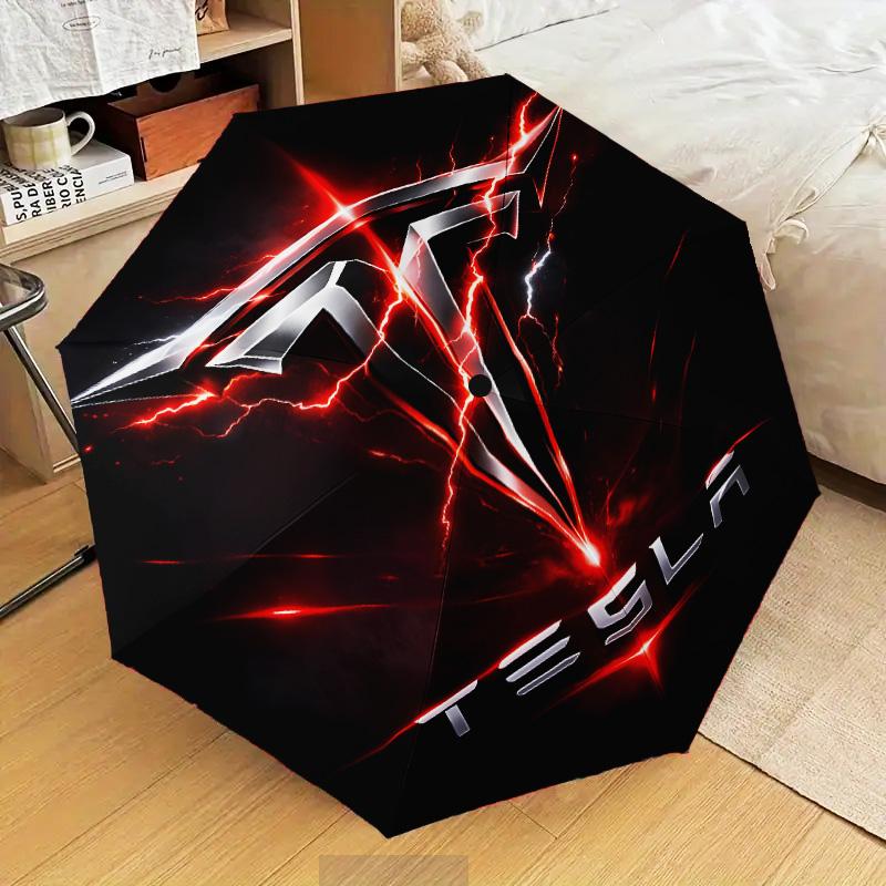 1PC Tes-la Automatic Folding Umbrella 8-Rib Travel Umbrella with Auto Portable Case, Ideal Gift for Birthdays
