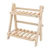 Desktop Organizer Rack 2 Tiers Wood Book Shelf Decorative Countertop Storage Rack for Home Office