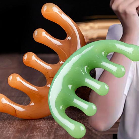 5-зубый портативный удобный экологически чистый инструмент для выемки меридианов из смолы, массажный инструмент для меридианов, красота