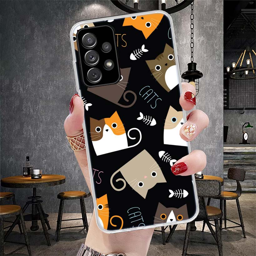 Чехол для телефона с рисунком милых котов для Samsung Galaxy A51 A52 A71 A72 A42 A32 A22 A02S A12 5G A21S A31 A41 M12 M21 M31S She
