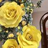 NEW Yellow Color Simulation Flower 3D Multi Size Artificial Flower Flower Head Garden Style Artificial Rose Interior Design