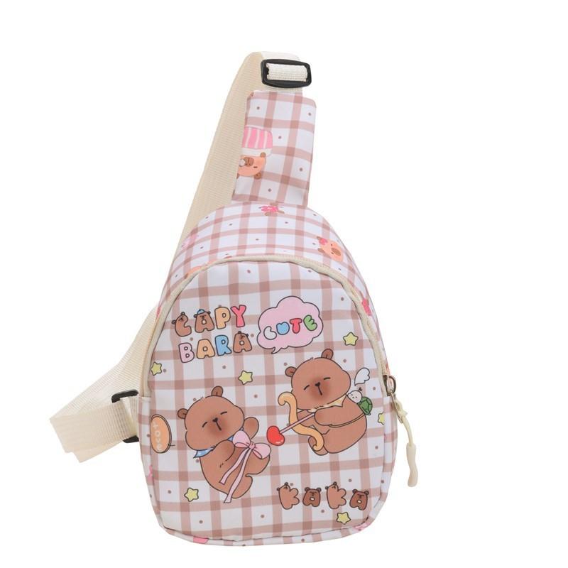 Capybara Pattern Animal Kids Single Shoulder Crossbody Chest Bag For Preschool