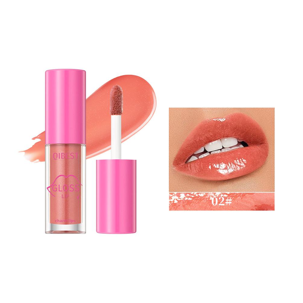 QIBEST Mirror Glow Lipstick Nourishing Moisturising Not Easy To Take Off Natural Three-dimensional Long-lasting Liquid Lipstick