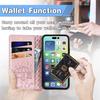 iPhone 16 Flip Leather Case - PU Embossed Cat Dog Design - Compatible with Apple 15