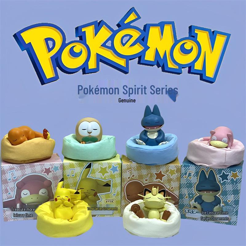 Новые оригинальные фигурки Pokémon серии для отдыха в позе для сна в закрытой коробке