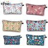 Personalized Floral Printed Bag for Nurse Card Change Earphone Stationery Holder Cosmetic Bag Handbag Outdoor Travel Bag