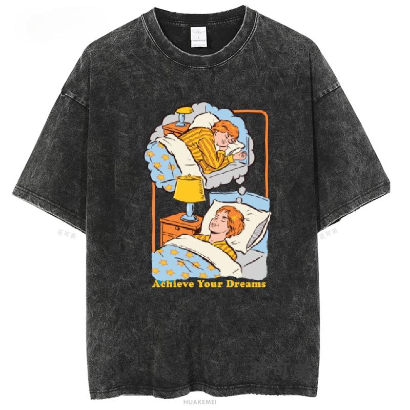 Серия комиксов ужасов. Мы уже приехали? Путешествия Игры для детей Печатные футболки Винтажные выстиранные хлопковые футболки Подарочная одежда