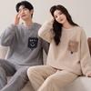 Парные пижамы Осень И Зима Зимний Коралловый Флис Утепленный Флис Фланель Мужской И Женский Милый Комплект Домашней Одежды