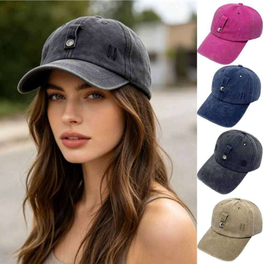 Solid Color Sun Hats Adjustable Sunglasses Cap Fashiion Peaked Cap Women