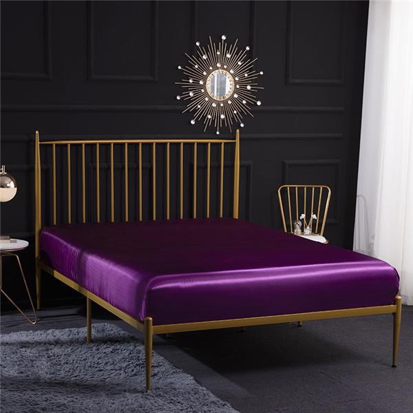 2026Сатиновая шелковая простыня на резинке однотонная простыня эластичная лента наматрасник простыни покрывало для кровати размер квин кинг