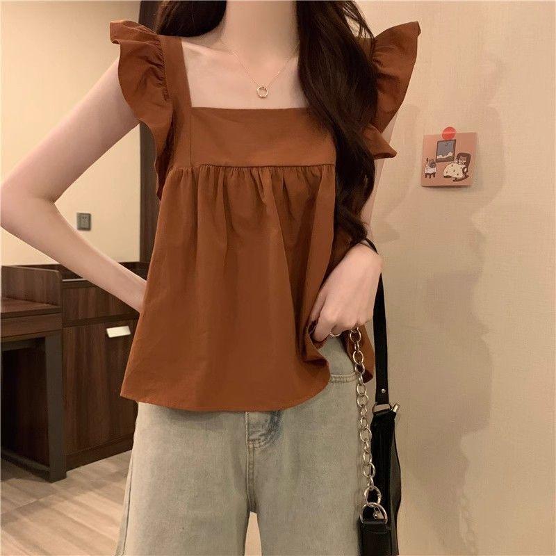 Women's Summer Bowknot Cap Sleeve Babydoll Tank Top - Sleeveless Beach Cover for Underarm Coverage