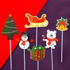 6pcs/set Merry Christmas Cupcake Toppers New Year Cake Decoration Santa Claus Tree Reindeer Cake Toppers Picks Xmas Party Supply
