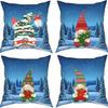 Рождественский мультяшный набор наволочек Набор из четырех Домашняя гостиная Декоративная наволочка Подушка-спинка Автомобильная поясничная подушка