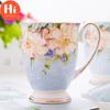 Привет, скандинавский пасторальный костяной фарфор, большая емкость, кофейная кружка с молоком, креативная керамическая чашка с ручной росписью и цветочным рисунком, винтажная чайная церемония