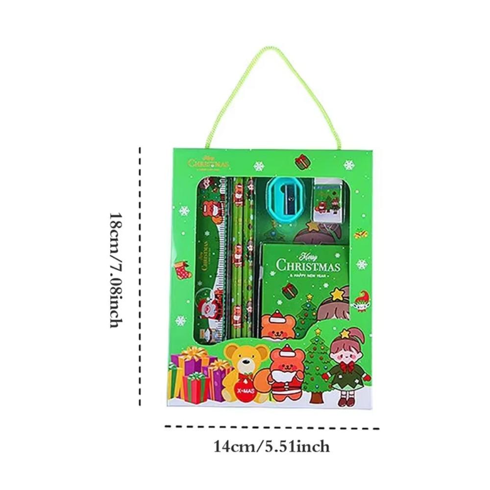 The Study Set Gift Given By Santa Claus Pencil Stationery Set Children Student Office Supplies Kawaii Prize Birthday New Year