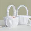 1/2pcs Satin Pearl Knot Flower Basket For Girls, Ring Holder, White Flowers, Wedding Accessories, Ladies Supplies, 2025