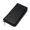 ZIYMU Men's Long Wallet with Zipper-Around Coin Purse, Genuine Leather, Ostrich-Style Leather, Black (zm-w1-001bk)