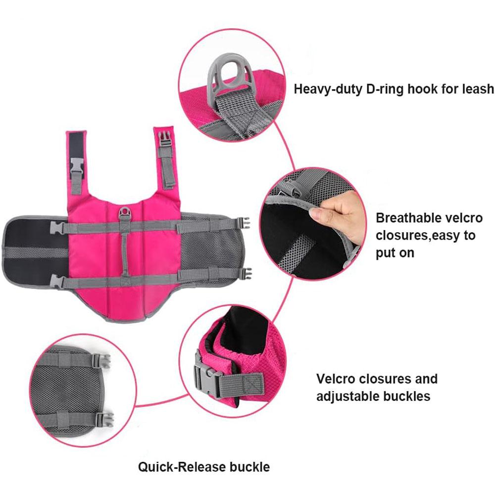 Dog Life Jacket Dog Life Vest for Swimming Boating Adjustable Puppy Pet Life Jacket Buoyancy Cat Dog Swimming Vest for Cats Dogs