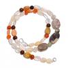 Natural Moonstone Carnelian Gemstone Mix Shape Smooth Beads Necklace 17" UB-4548 UB-4548