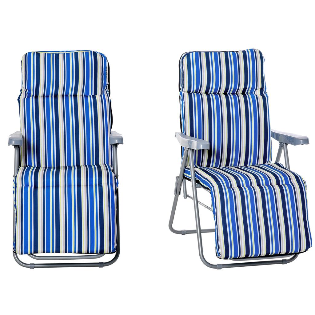 Reclining Garden Chair Set of 2, 5-Level Adjustable Zero Gravity Chairs with Cushions