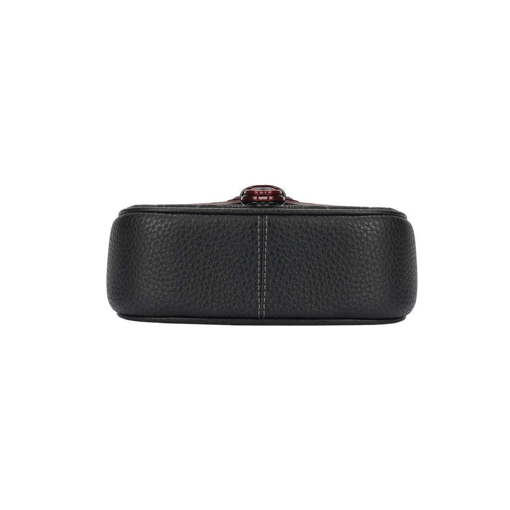 Coach Amelia 16 Snap Closure Multi-Functional Pocket Signature Denim And Soft Pebble Leather Crossbody Bag Small Women crossbody bag CQ187-SVBK