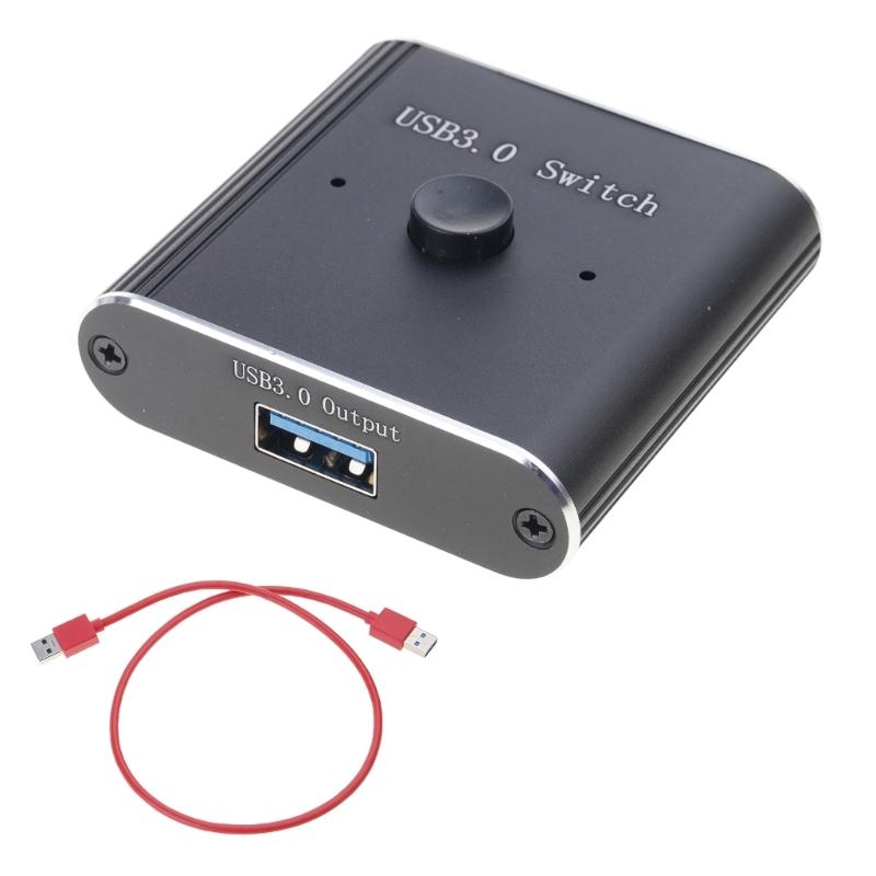 Алюминиевый USB-переключатель 2 компьютера используют 1 USB-устройство для принтера, клавиатуры, сканера, мыши с 1 кабелем USB3.0