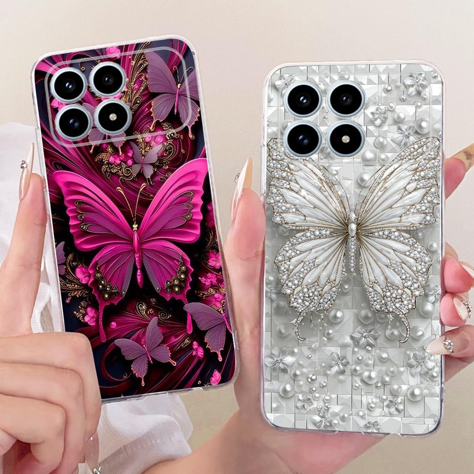 For Xiaomi Poco F8 Pro Ultra Case Stylish Butterfly Painted Cover Soft Silicone Case For Xiaomi Poco F8 Ultra PocoF8 Pro 5G Bags