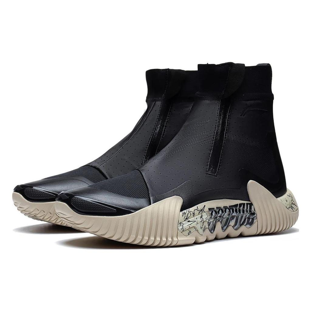 Li Ning Anti-Five 2 Winter Wear-Resistant Non-Slip High-Top Basketball Shoes Men Sneakers Black ABFS017-4