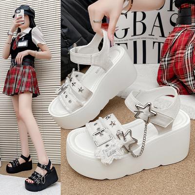 Сандалии на платформе, джинсовые, на танкетке-маффине, универсальная летняя женская обувь