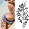 Women Sexy Temporary Tattoo Stickers Black Roses Pattern Full Flower Design Used for Arm Body Art Big Large Fake Tattoo Stickers