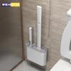 Wall Hanging TPR Toilet Brush with Holder Set Toilet Bowl Brush Wall Toilet Wand with Quick-Drying Holder Cleaning Brush