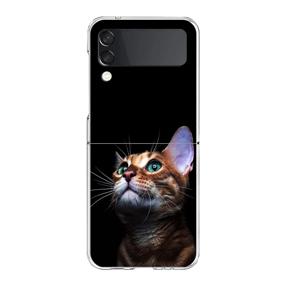 Мультяшный милый фон с котами прозрачный чехол для телефона Samsung Galaxy Z Flip 4 тонкий прочный чехол для Galaxy Z Flip 3 5G чехол