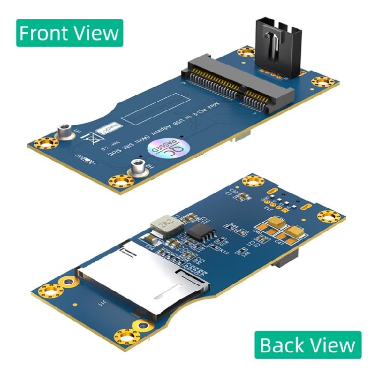 Мини-адаптер Mini PCIe со слотом для карты Mini PCIe на USB 2.0 с держателем карты Сборка модуля WWAN/LTE для офиса и путешествий