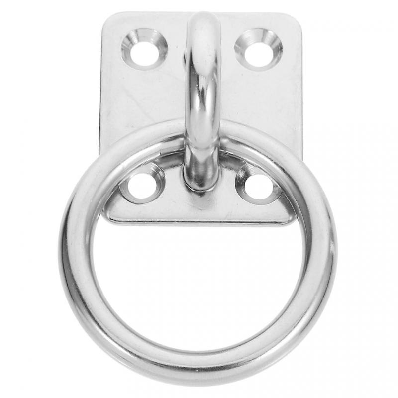 Stainless Steel Eye Plate with Hook for Heavy Duty Mounting Hooks Silver 6X4.8X4.1CM
