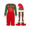 Christmas Kids Cute Green Elf Costume New Year Family Party Festival Fancy Santa Claus Cosplay Outfit Set for Boy