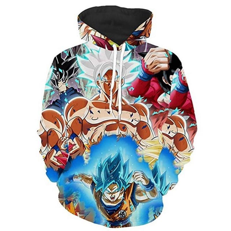 Мужская модная толстовка с длинным рукавом Dragonball Ball Z с 3D-принтом Супер Аниме Ультра Инстинкт Супер Сайян Гоку