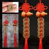 2025 New Wooden Gourd Pure Copper Five Emperor Money Pendant Chinese Knot Tassel Auspicious Knot Home Pendant Car Pendant
