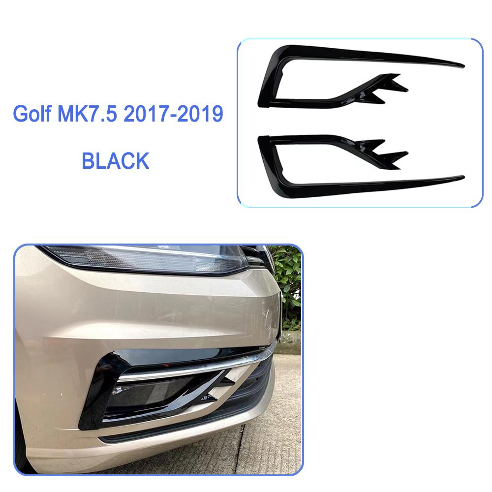 Front Bumper Fog Light Grilles For Golf 7 MK7 2014 2015 2016 2017 2018 2019 Fog Lamp Eyebrow Cover Trim