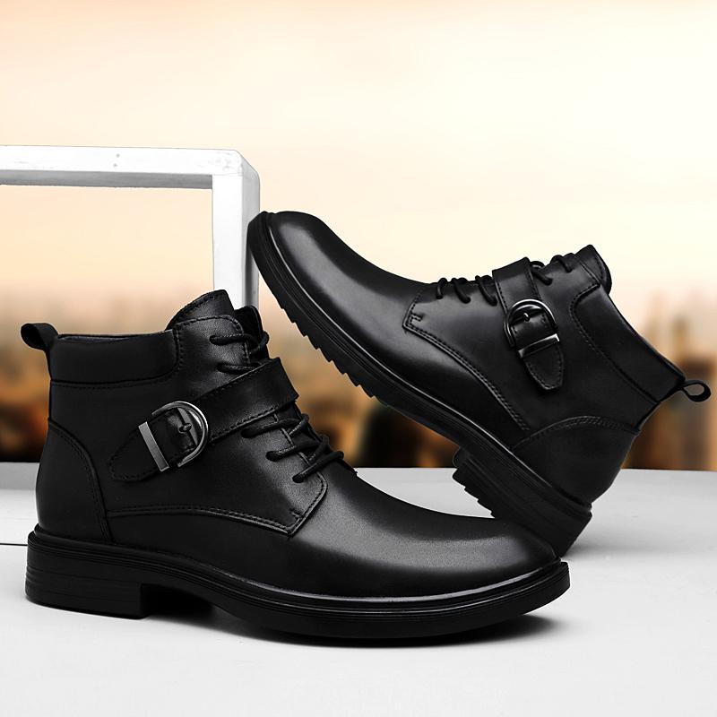 Новые итальянские мужские ботинки из натуральной кожи, роскошный бренд, деловые челси, офисные мужские повседневные ботильоны, зимние теплые ботинки