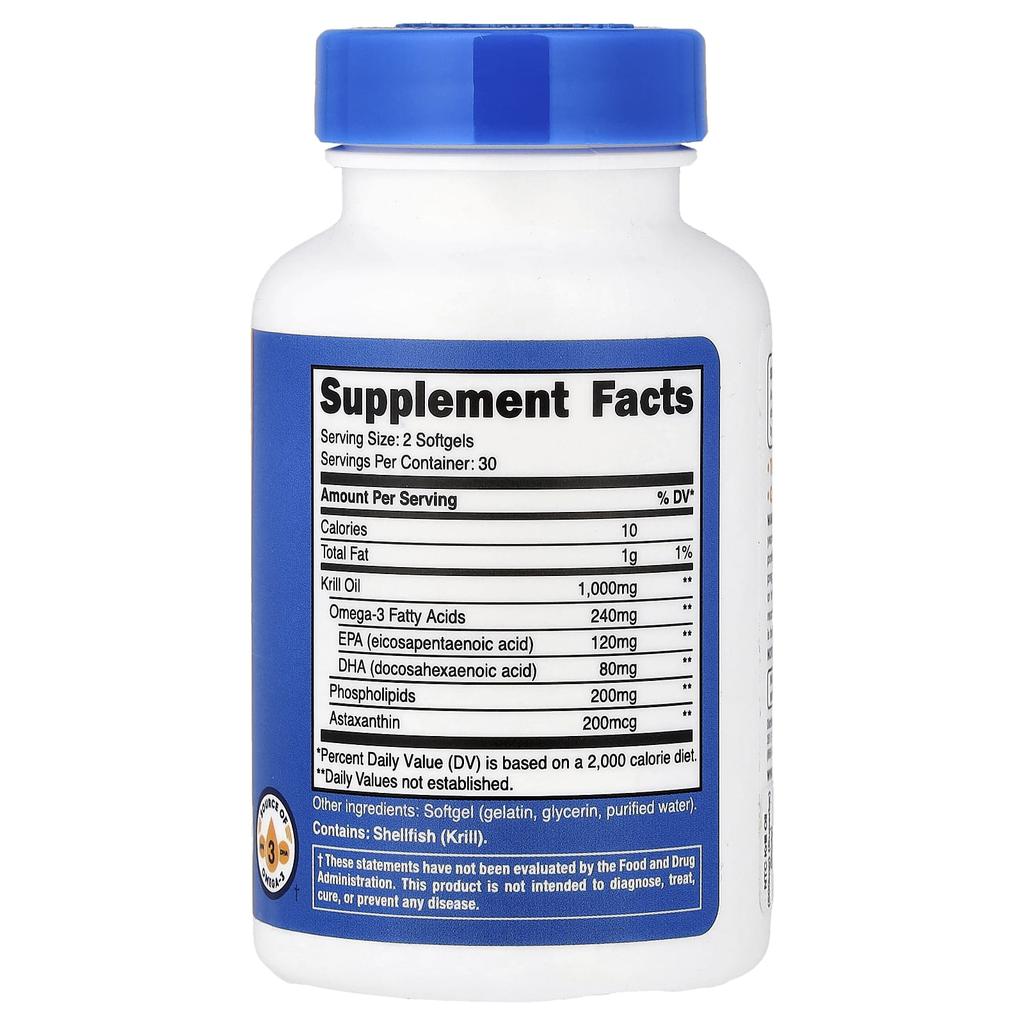 Nutricost Krill Oil, 60 Softgels (500mg Per Softgel)