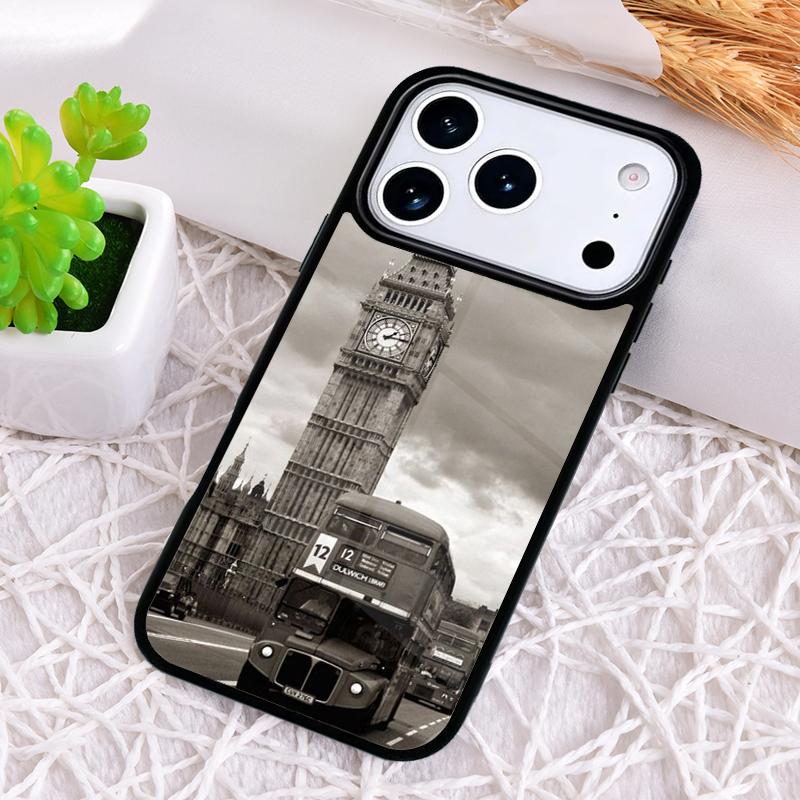 Лондон Биг Бен Автобус Чехол для Телефона для iPhone 17 Air 16 15 11 12 14 13 Pro Max Ударопрочный Чехол