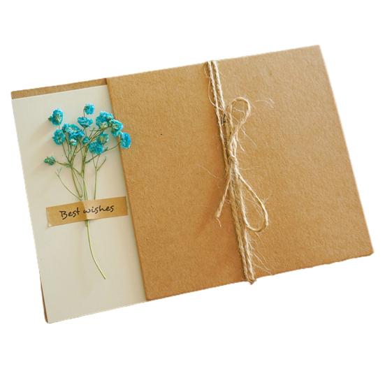 1 комплект поздравительных открыток из бумаги с цветочным принтом, привлекательный креативный крафт-дизайн, открытка на день рождения друга