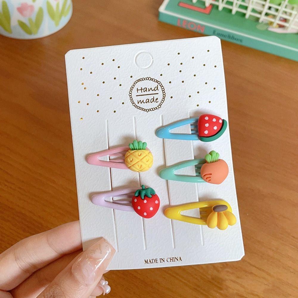 5/6PCS/set Cute Fruit Hairpins Mini Headband New BB Clip  For Kids
