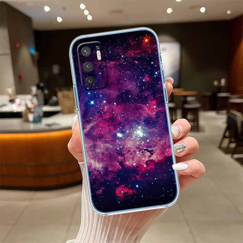 UP43 Purple Space Star Transparent Phone Case for Samsung Galaxy A04 A04S A14 A23 A34 A54 M23 M33 M52 M53