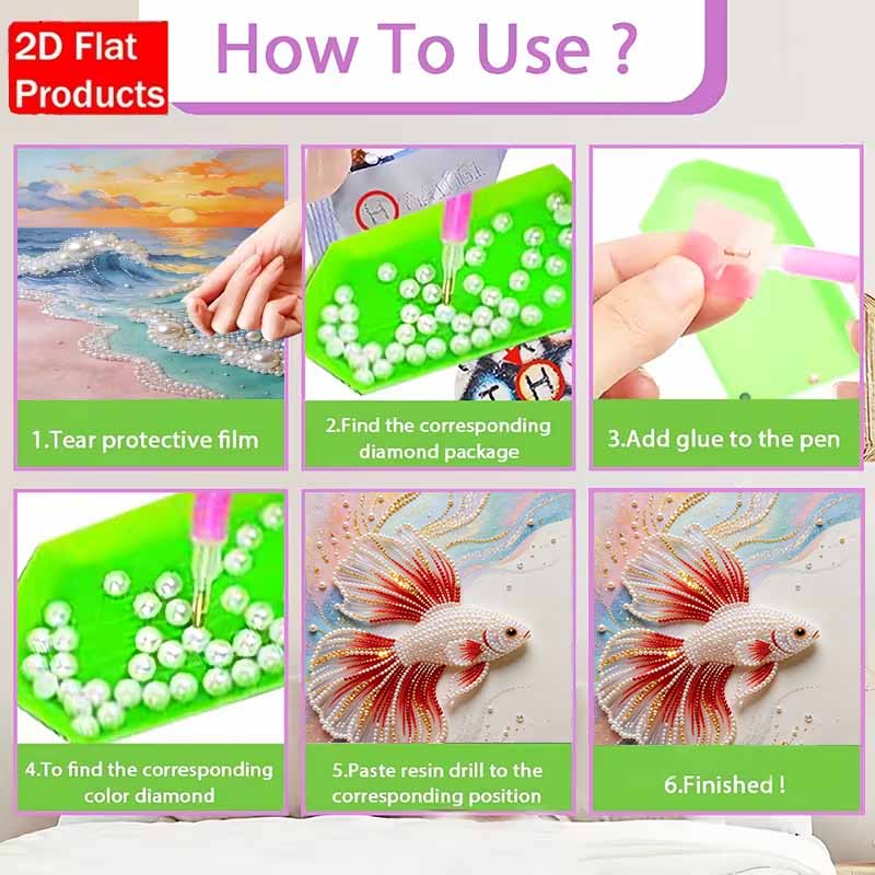 Рыбка Бетта Жемчужная Живопись DIY Подвесная Картина для Гостиной Арт-Украшение Декоративная Картина Украшение для Дома