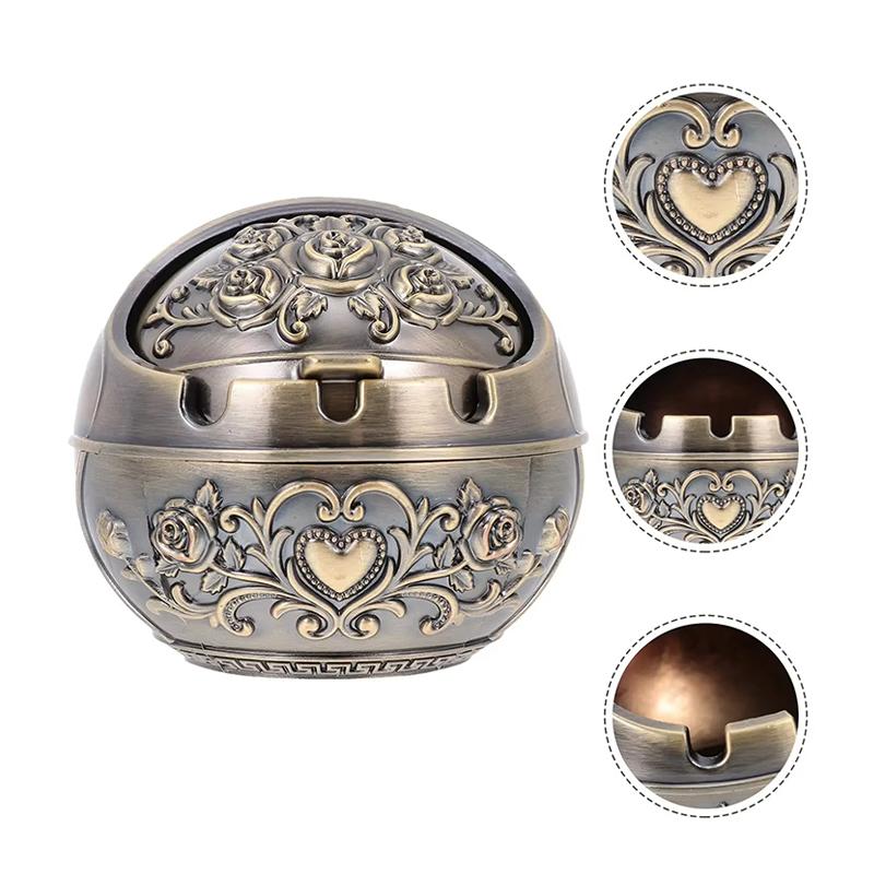 Personalized Ashtray with Lid Creative R Anti-fall Windproof Ashtray Home Living Room Tea Room Table Decoration Birthday Gift